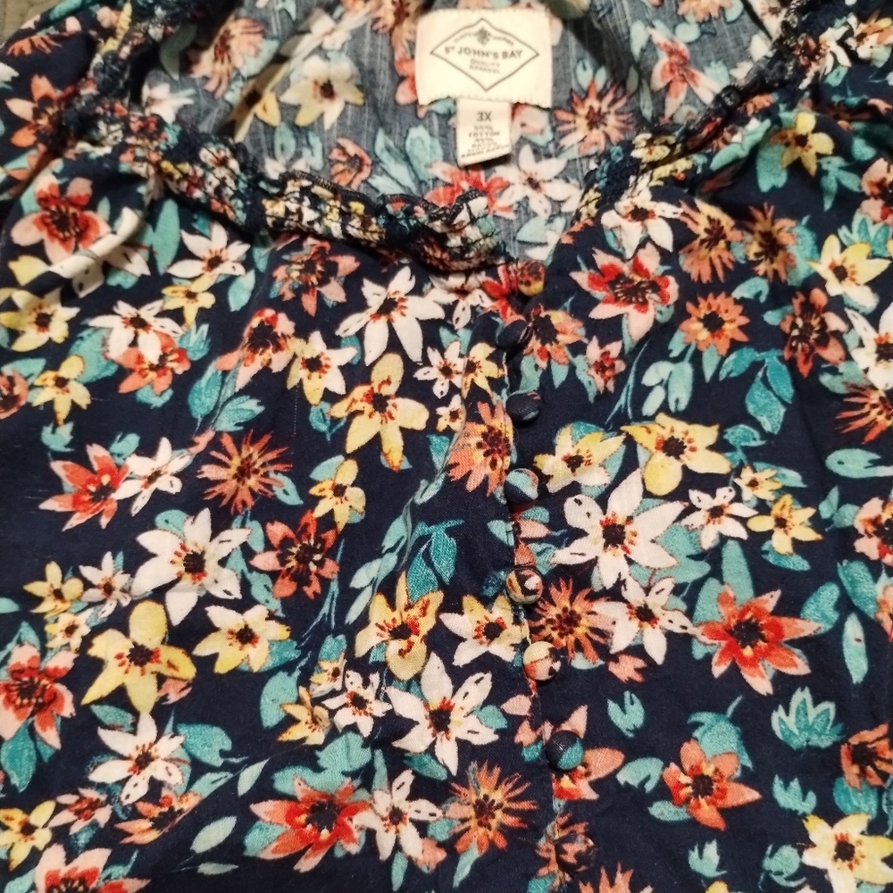 3X 20 22 COTTON RAYON SUMMER TOP SHIRT 3/4 SLEEVE